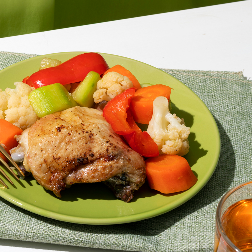 (Product 10) Apricot-Glazed Chicken Breast with Creamy Caesar Broccoli Main image