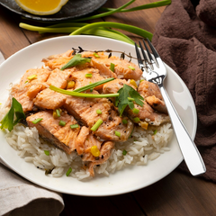 (Product 6) Apricot-Glazed Chicken Breast with Creamy Caesar Broccoli